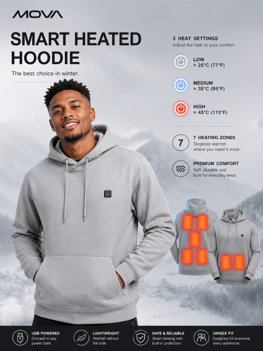 MOVA ThermoHeat™ Smart Heated Hoodie